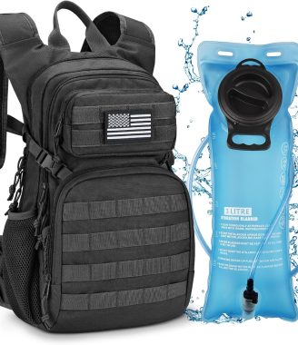 CVLIFE Tactical Hydration Pack 3L - Lightweight Water Bag With Bladder for Men Women, Heavy Duty Molle Backpack for Hiking, Cycling, Running, Hunting